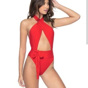 PQ Swim Red Coral Alex One Piece
